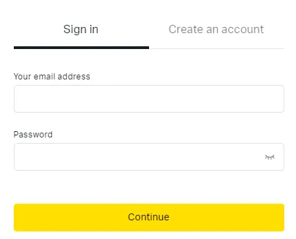 淩峰科技賬戶登錄 Exness 的登錄表單